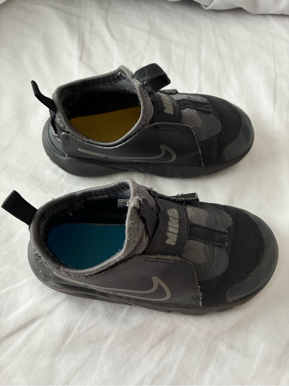 Nike Kids Black and Gray Slip-On Sneakers